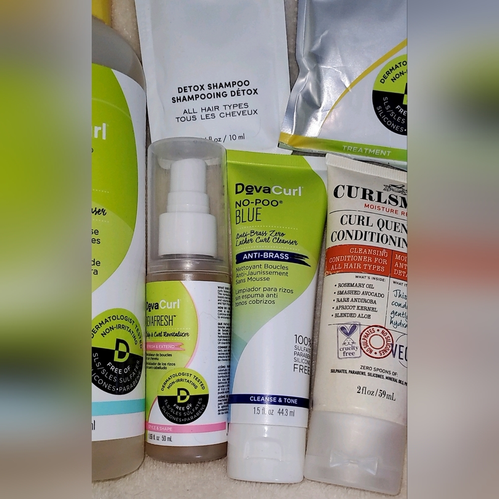NEW - Bundle of 8 - Hair Care Curly Wavy Products DevaCurl Curlsmith Oui Bag - Picture 3 of 12